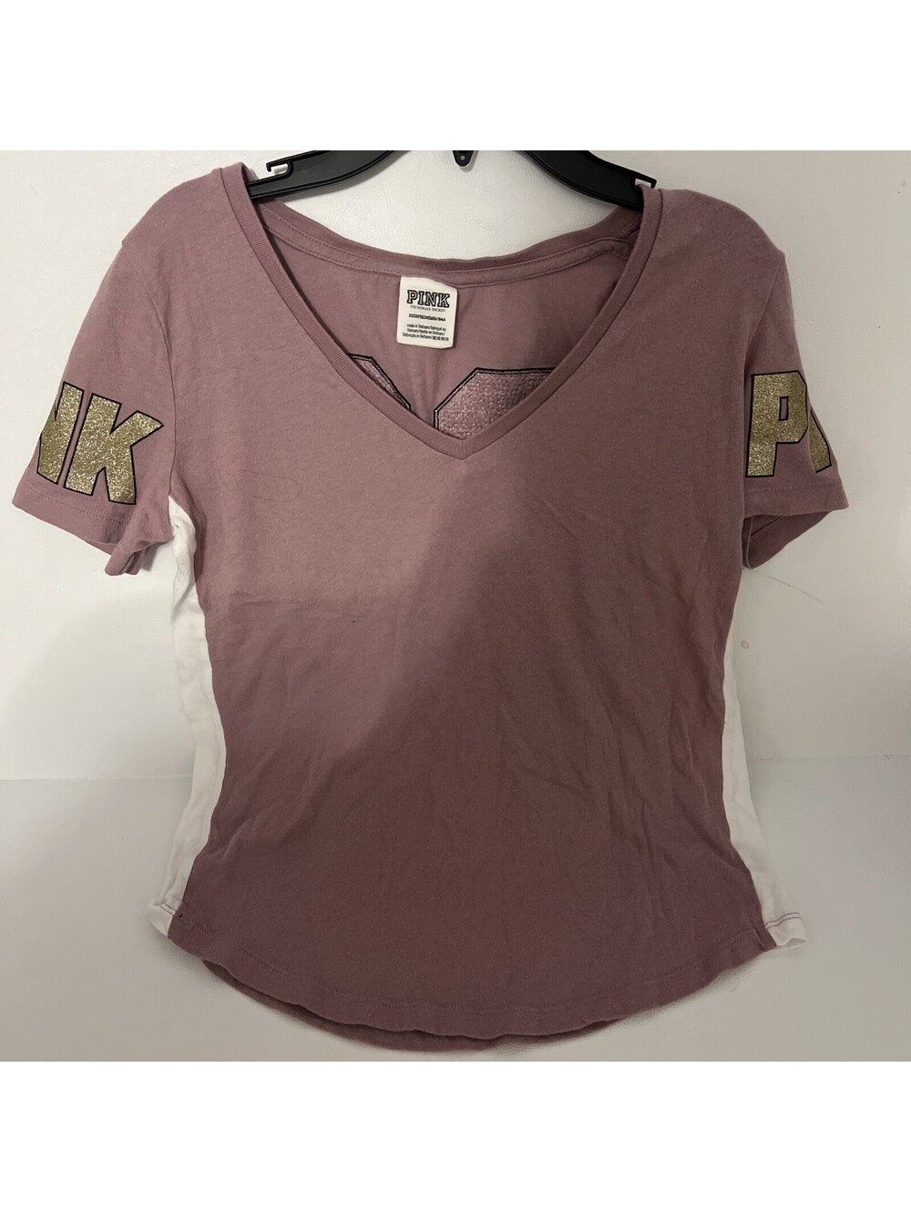 Pink V Neck Tshirt 86 Pink And White